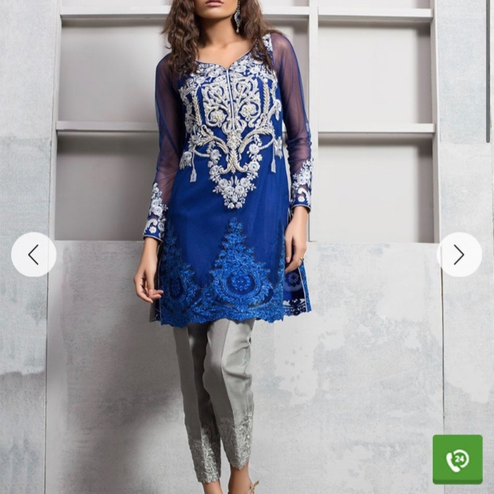 Zainab chottani net embroided shirt